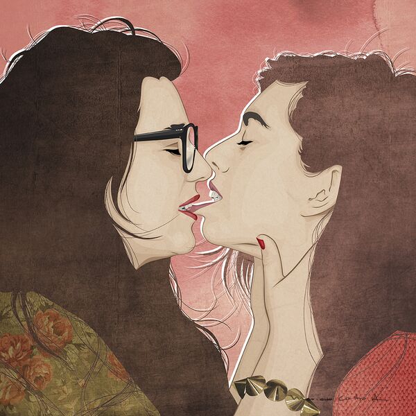Beso 4, técnica mixta
