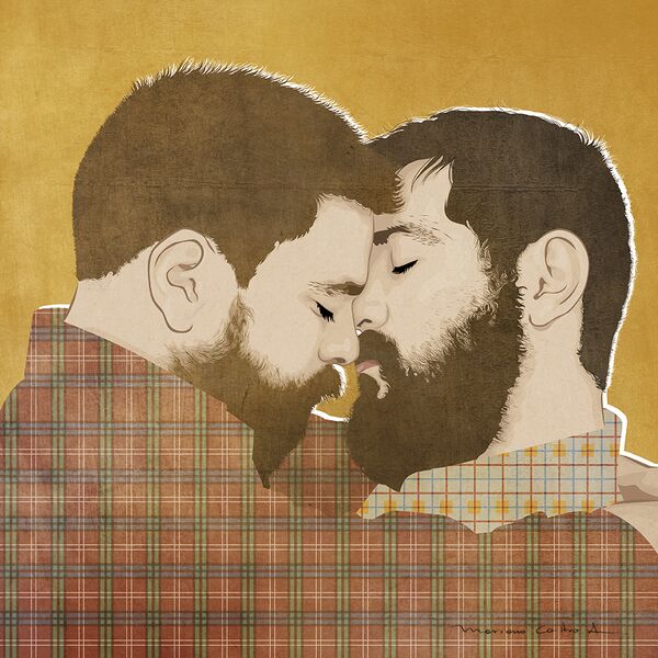 Beso 5, técnica mixta
